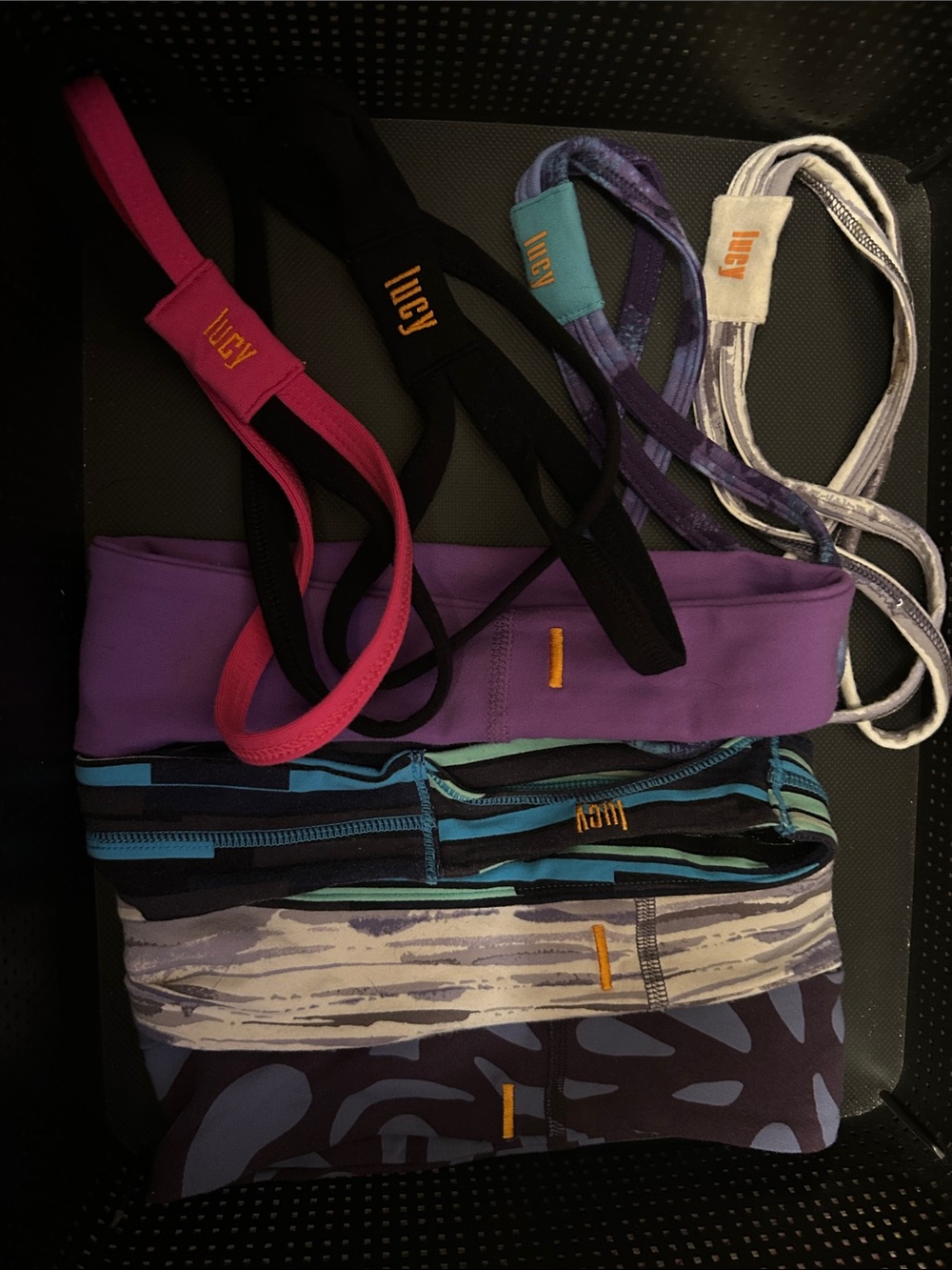 Lucy brand Headbands Set (8) β Purple, Pink, Black, Teal, White